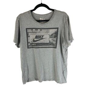 Nike Mens Athletic Cut Graphic Tee T-Shirt Gray Size M